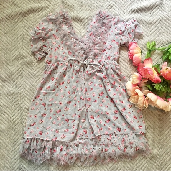 Tops - Floral Print Baby Doll Top.